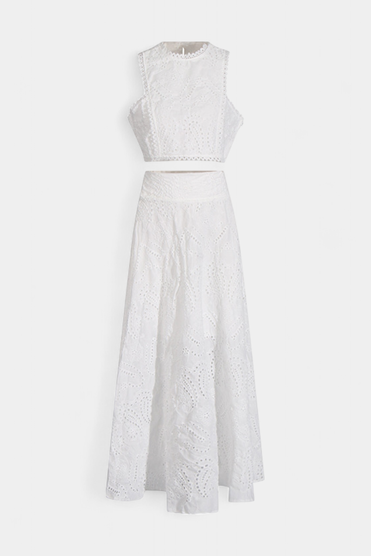 Conjunto Romántico Danitza Encaje Floral Calado Chic
