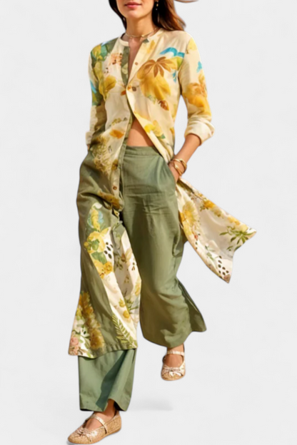 Conjunto De Lino Melvina Transpirable Y Chic Verano Alegre
