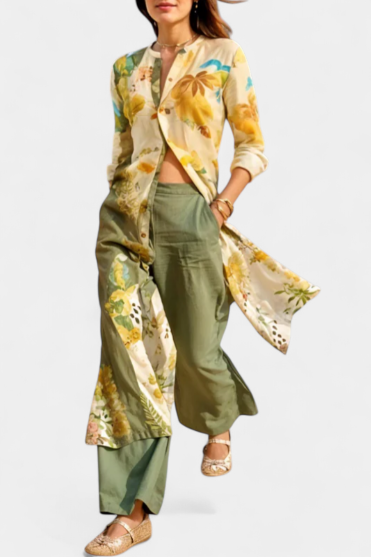 Conjunto De Lino Melvina Transpirable Y Chic Verano Alegre