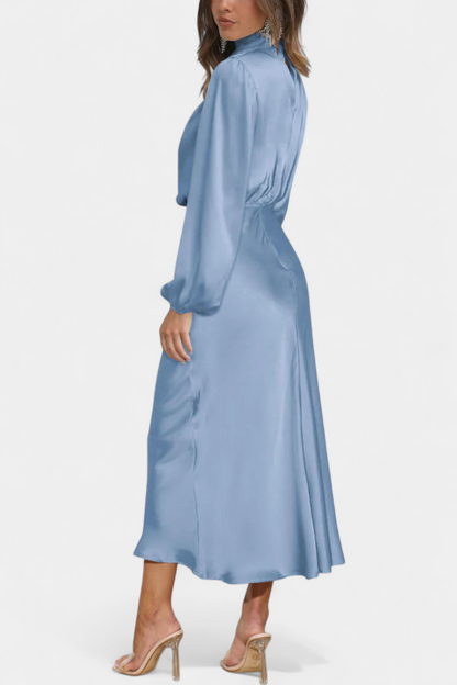 Vestido Maxi Cecila Cuello Alto Estructurado Para Eventos