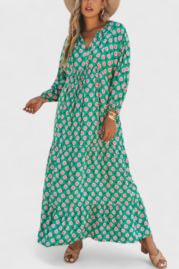 Vestido Boho Aroa Estampado Artístico Para Verano Chic