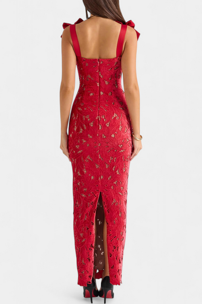 Vestido Largo De Seda Vasanta Con Tirantes Lazo Divertido