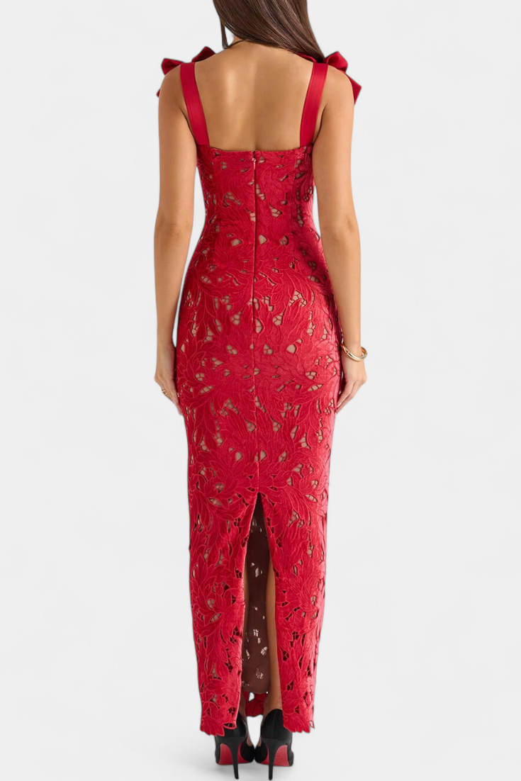 Vestido Largo De Seda Vasanta Con Tirantes Lazo Divertido