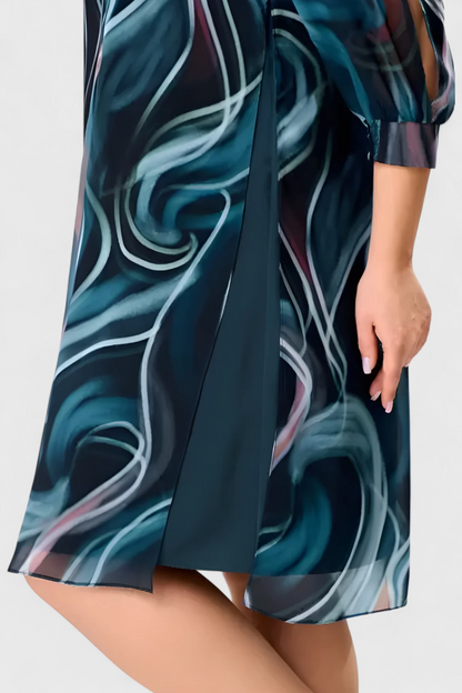 Vestido De Gasa Ocean Whirl Remolinos Marinos Chic Hoy