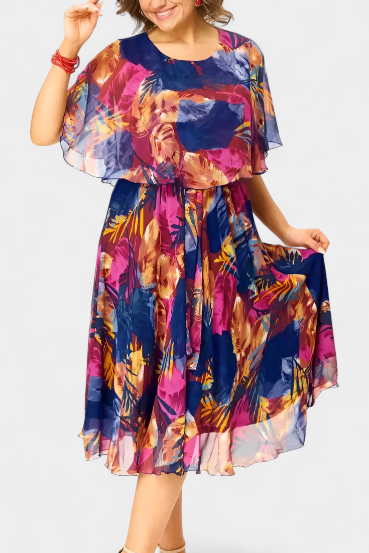 Vestido Ellerie Tropical Fluido Exclusivo Estampado