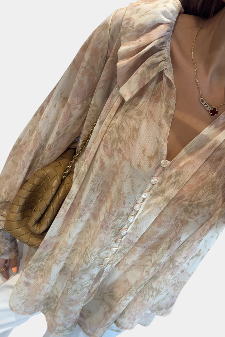 Blusa Dunas Susurrantes Brisa Pastel Botones De Nácar