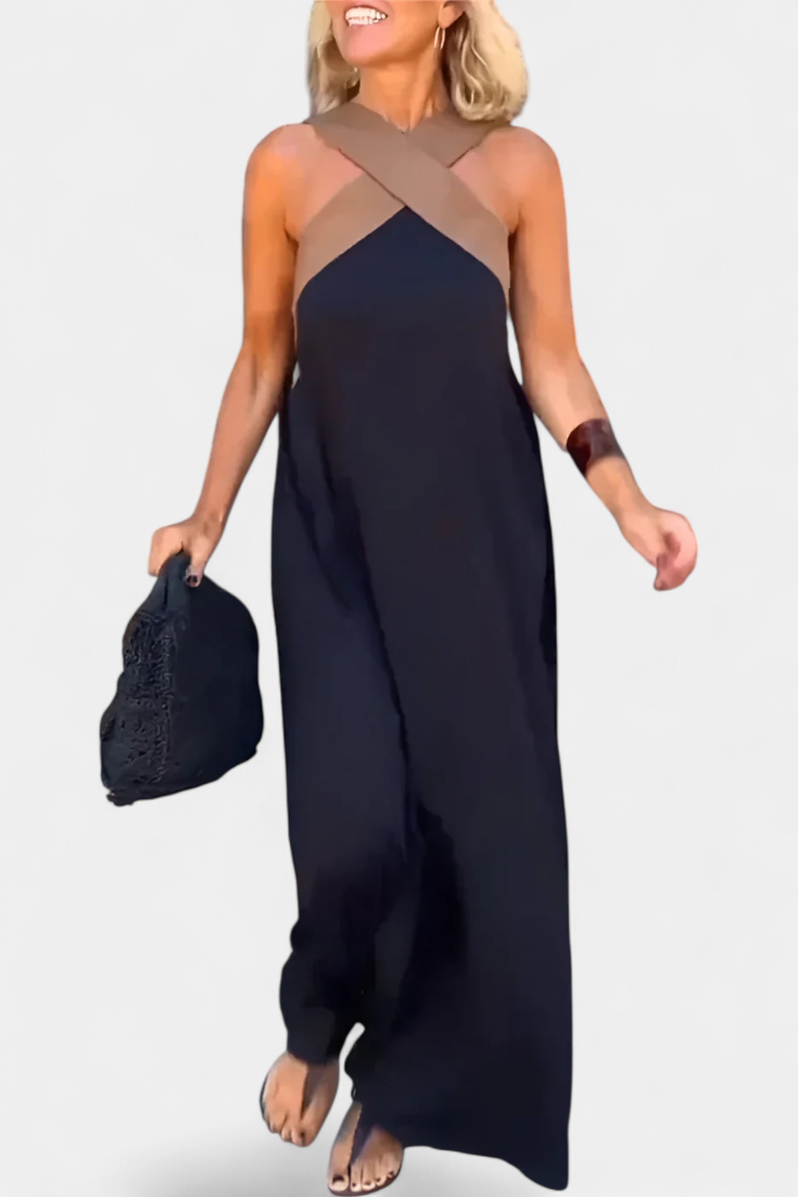 Vestido Edith Cuello Cruzado Descubierta Con Encanto