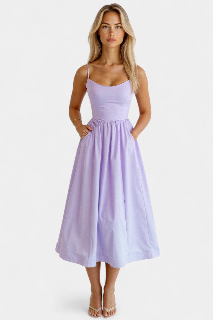 Vestido Midi Tejido Suave Sin Mangas Exclusivo Ligero Chic
