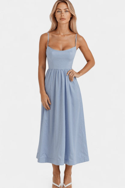 Vestido Midi Tejido Suave Sin Mangas Exclusivo Ligero Chic