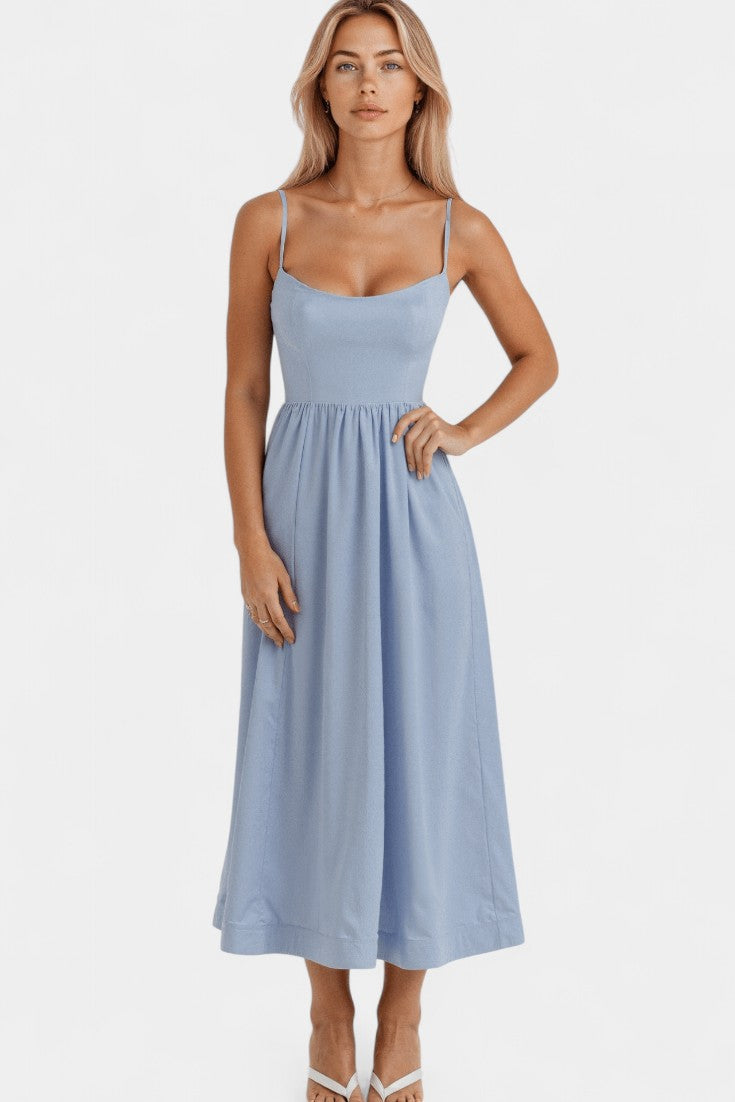 Vestido Midi Tejido Suave Sin Mangas Exclusivo Ligero Chic