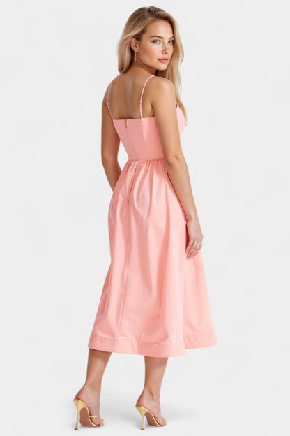 Vestido Midi Tejido Suave Sin Mangas Exclusivo Ligero Chic