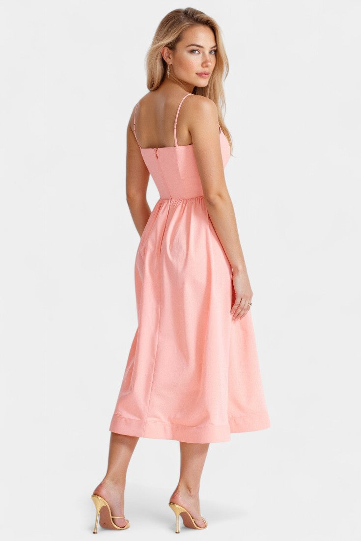 Vestido Midi Tejido Suave Sin Mangas Exclusivo Ligero Chic