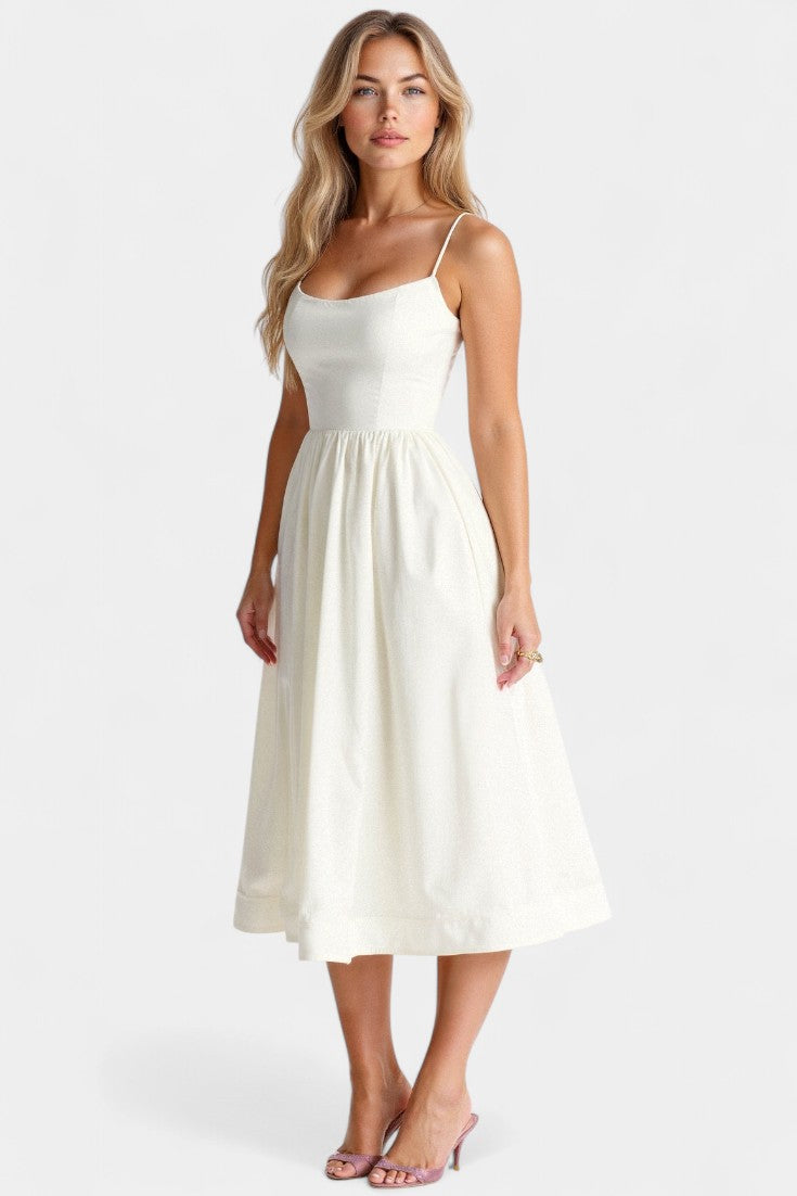 Vestido Midi Tejido Suave Sin Mangas Exclusivo Ligero Chic