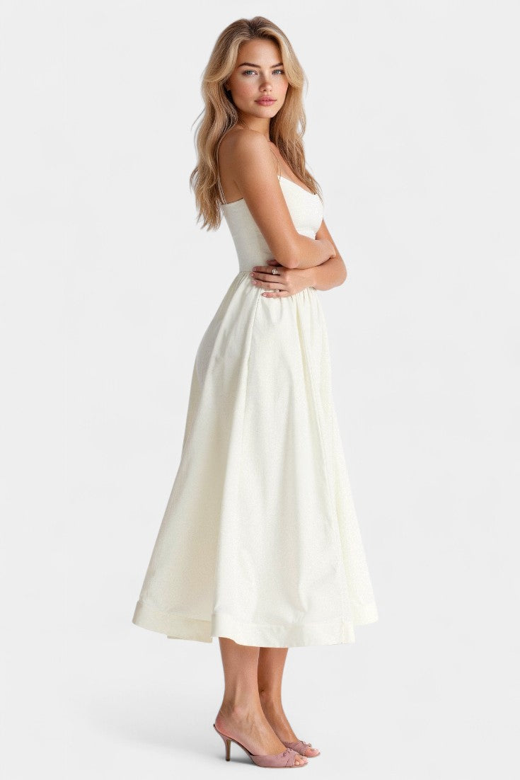 Vestido Midi Tejido Suave Sin Mangas Exclusivo Ligero Chic