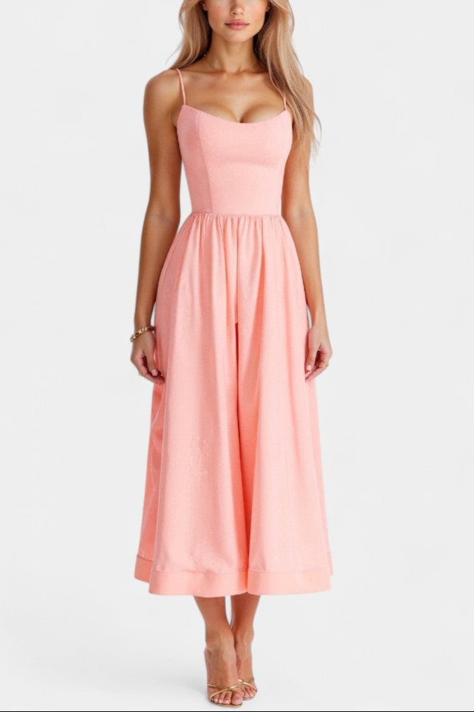 Vestido Midi Tejido Suave Sin Mangas Exclusivo Ligero Chic