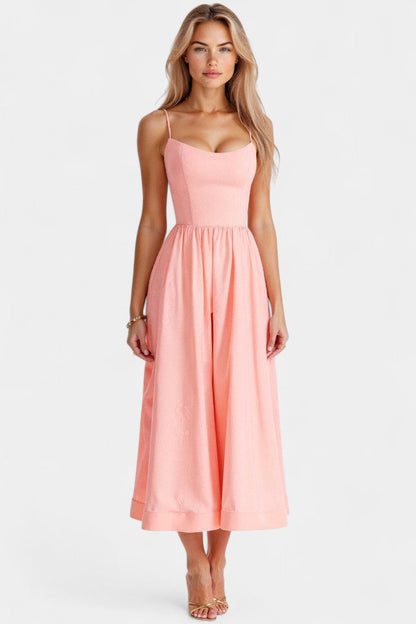 Vestido Midi Tejido Suave Sin Mangas Exclusivo Ligero Chic