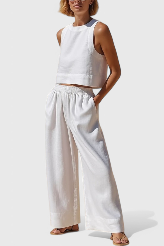 Conjunto Minimalista Algodón Y Lino Divertido Y Chic