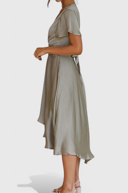 Vestido Franzi Elegante Con Escote En V Vintage Divertido