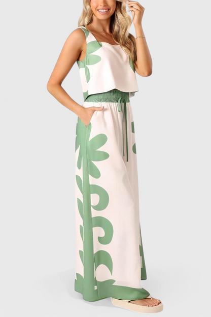 Conjunto Serafina Boho Sin Mangas Floral Edición Limitada