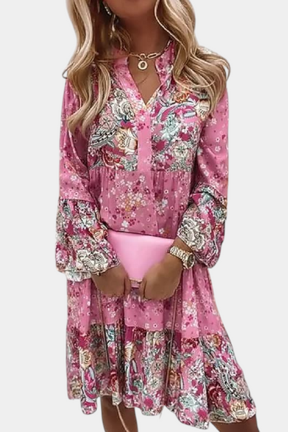 Vera Vestido Mini Boho Con Estampado Floral Patchwork