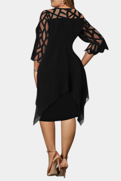 Vestido Midi Yana Exclusivo Talla Grande Con Encaje Chic