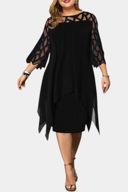 Vestido Midi Yana Exclusivo Talla Grande Con Encaje Chic