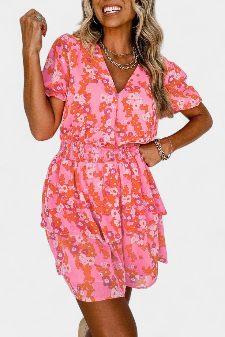 Vestido Floral Con Volantes Kimberly Colección Exclusiva